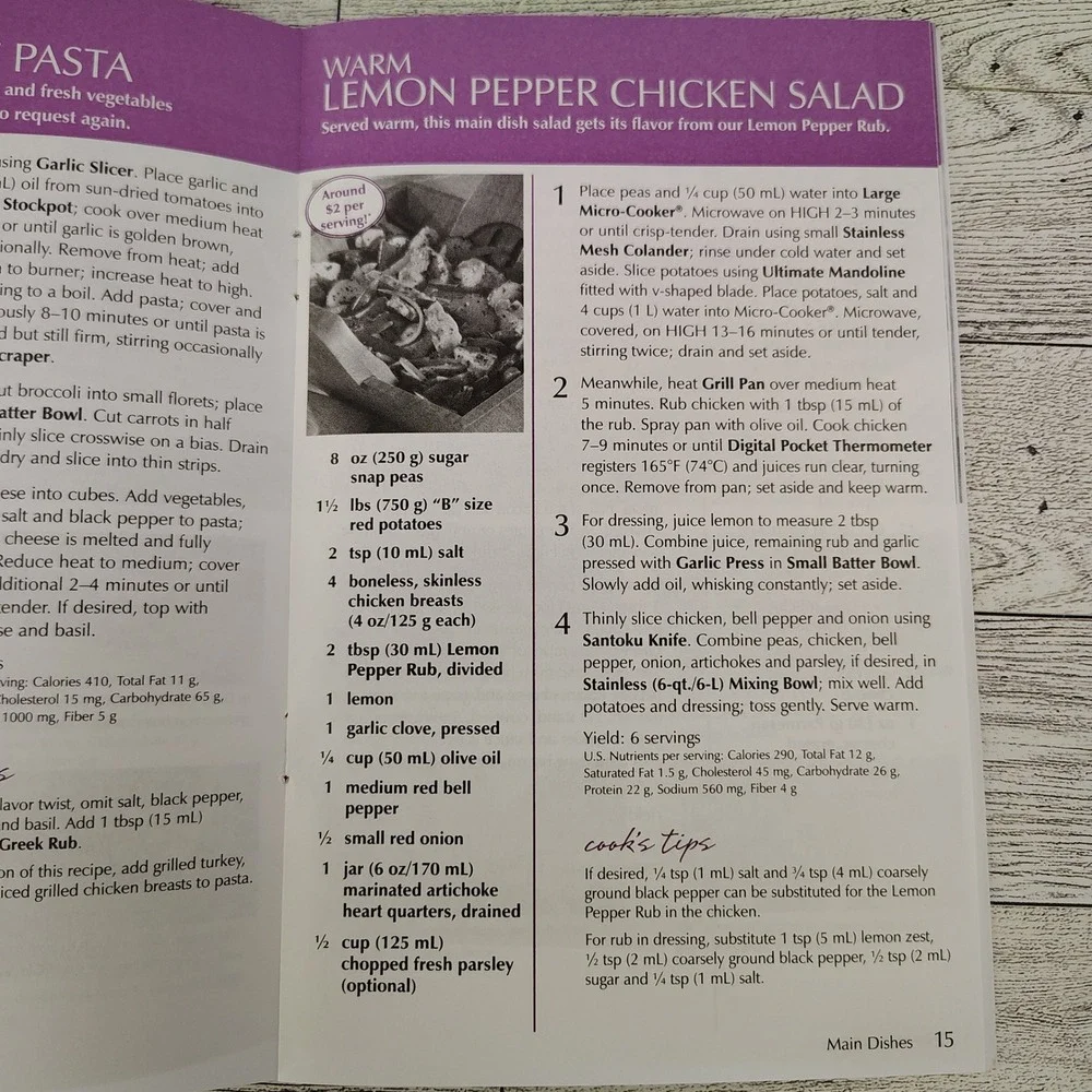 Pampered Chef Cookbook • Seasons Best Spring Summer‎ 2010 Seasonal Recipes